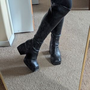 Black Jeffrey Campbell Knee-High Boots